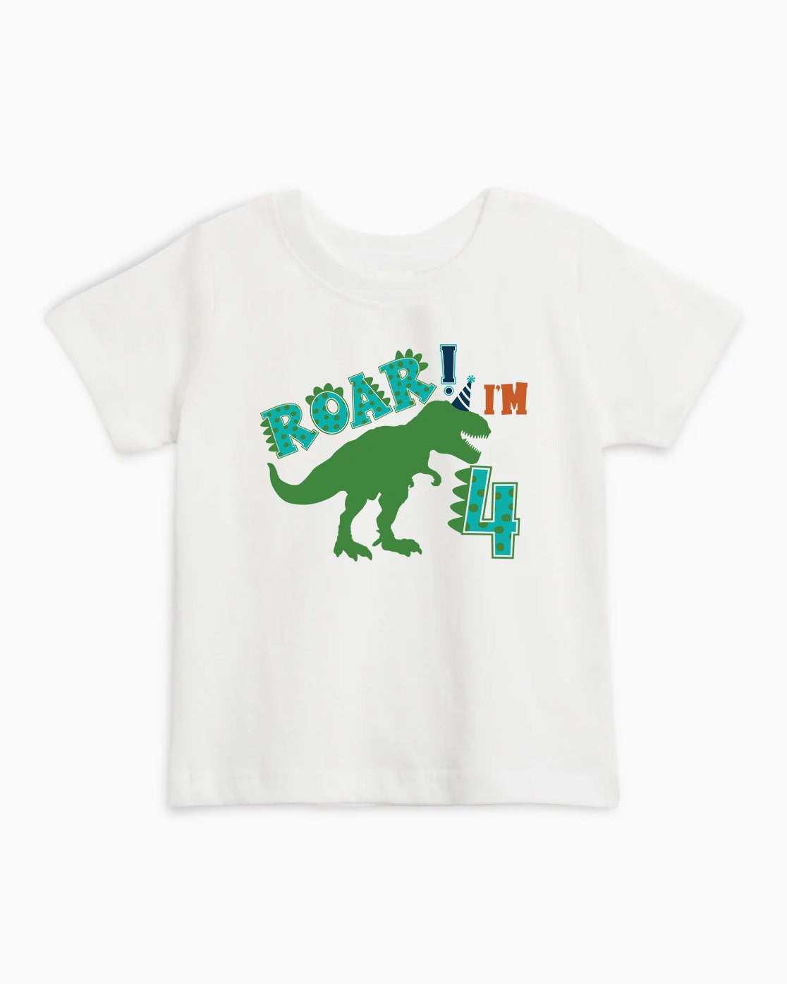 I'm 4 Dinosaur Roar Organic Cotton Kids Tee, 4th Birthday Dino Shirt
