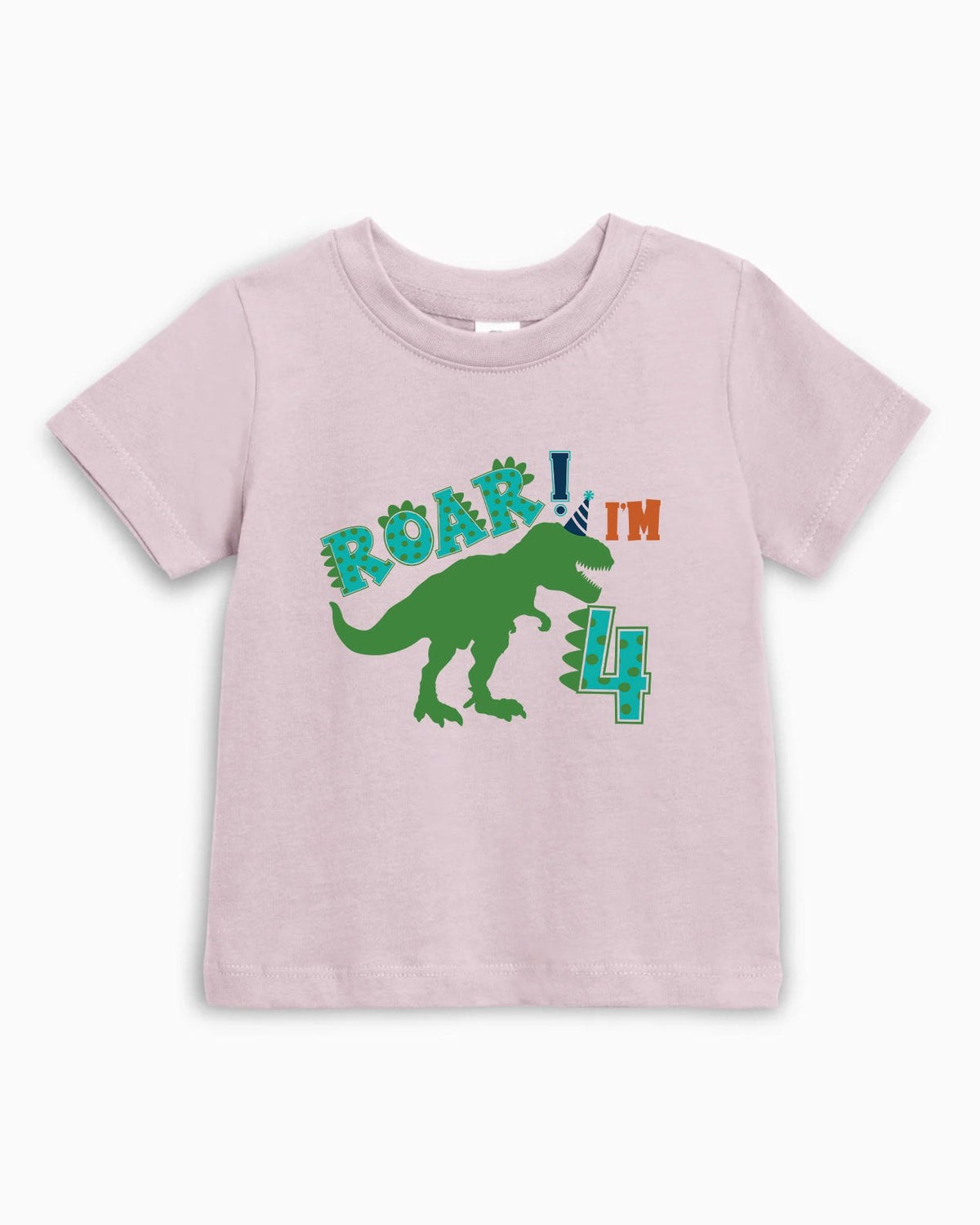 I'm 4 Dinosaur Roar Organic Cotton Kids Tee, 4th Birthday Dino Shirt