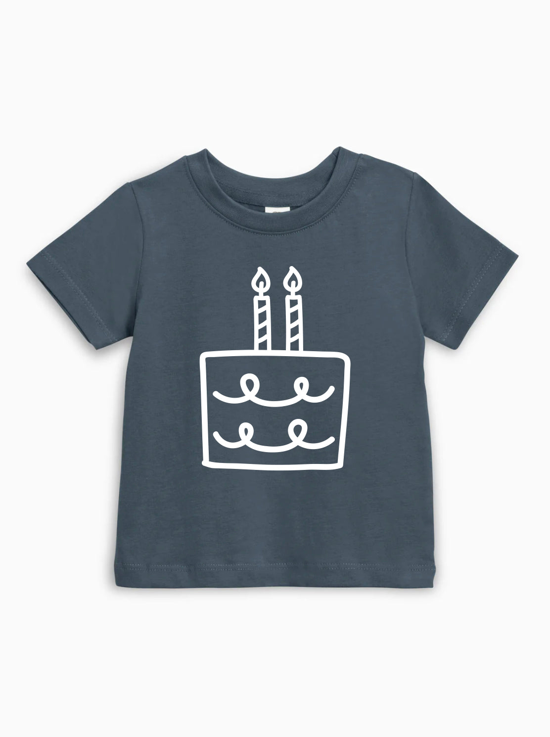 Two Birthday Cake Candle minimal 2nd Birthday Organic Cotton Kids Tee