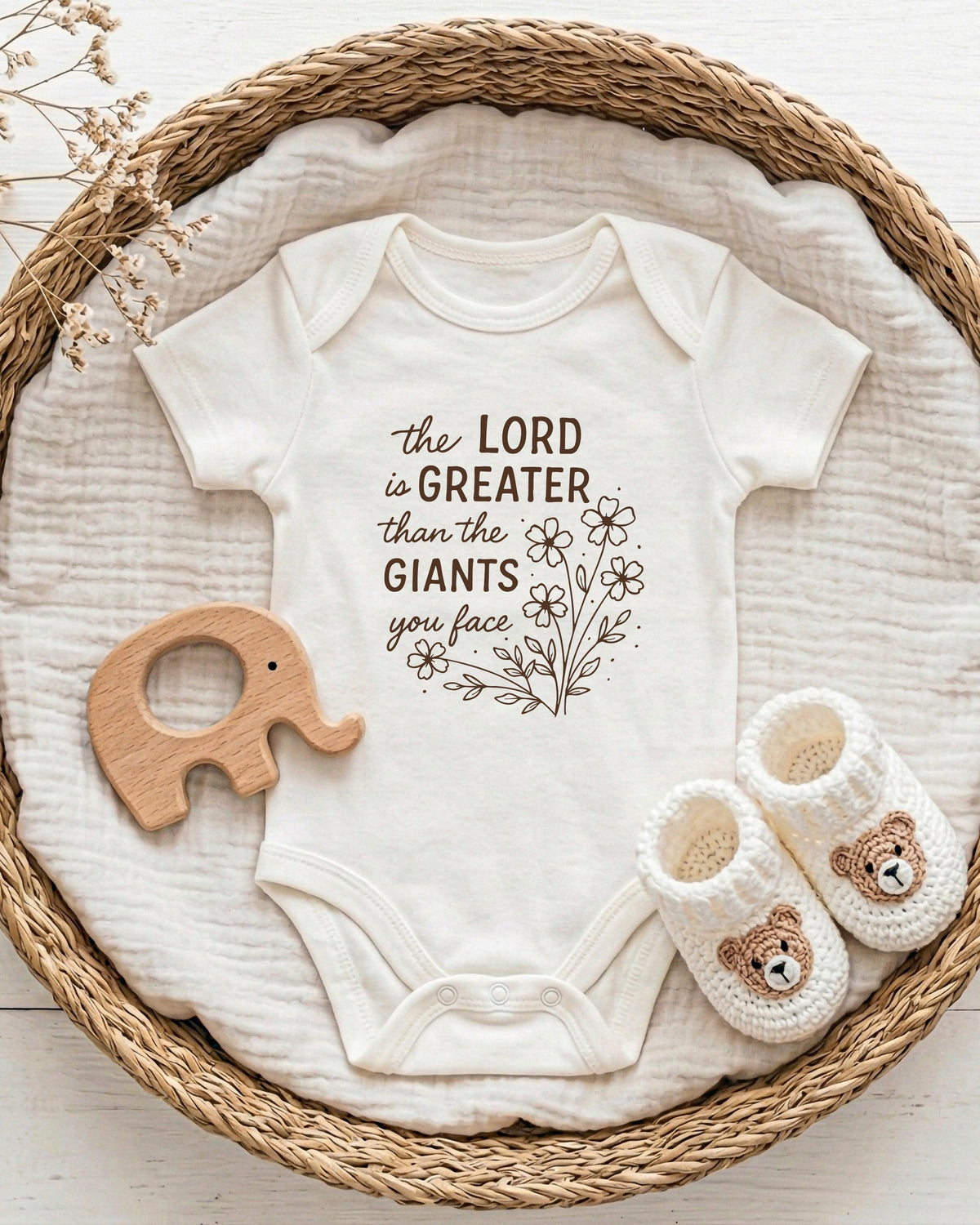 The Lord Is Greater Than The Giant Christian Kids Tee, Bible Faith Shirt