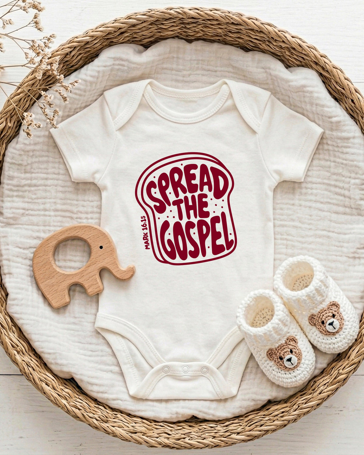 Spread The Gospel Christian Baby Bodysuit, Faith Toddler Youth Tee
