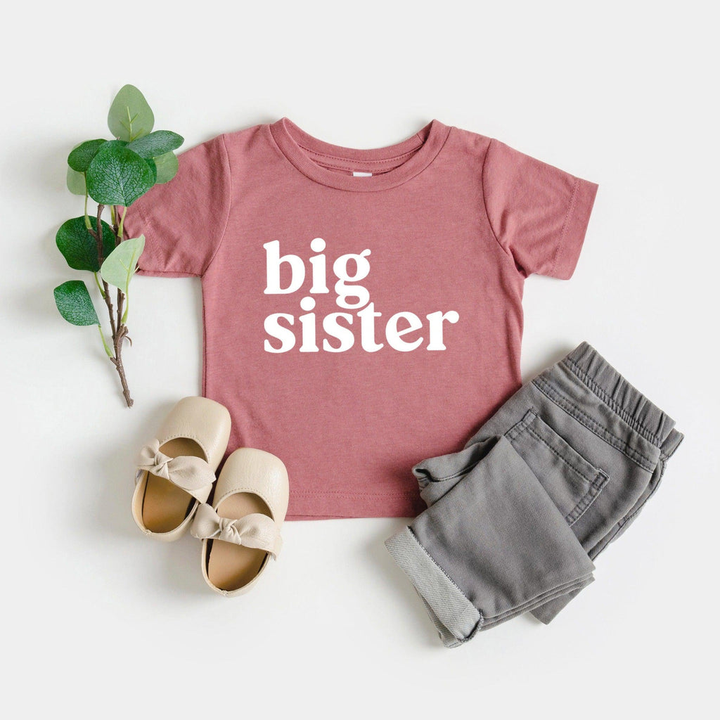 Big sister Baby and Toddler T-Shirt | Sibling Shirt (Serif)