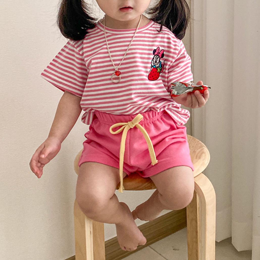Disney Mickey mouse and Mini mouse baby and toddler Stripe T-shirt Shorts  Set
