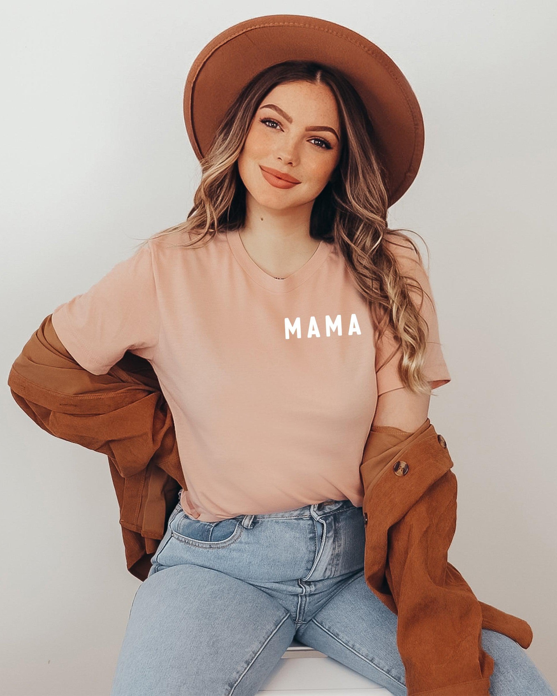 Mama & Dad Family Matching T-shirt (Rounded Left Chest)