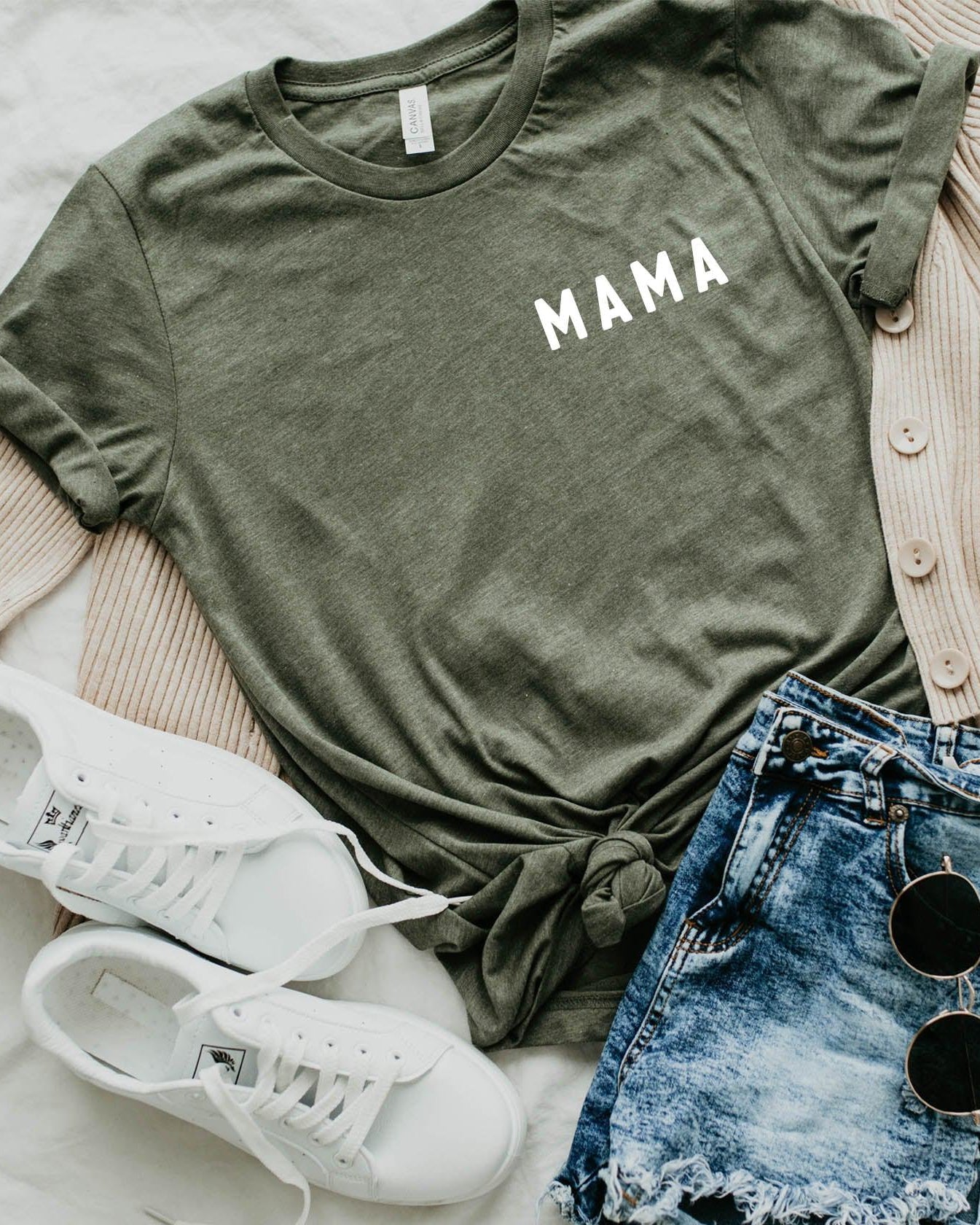 Mama & Dad Family Matching T-shirt (Rounded Left Chest)