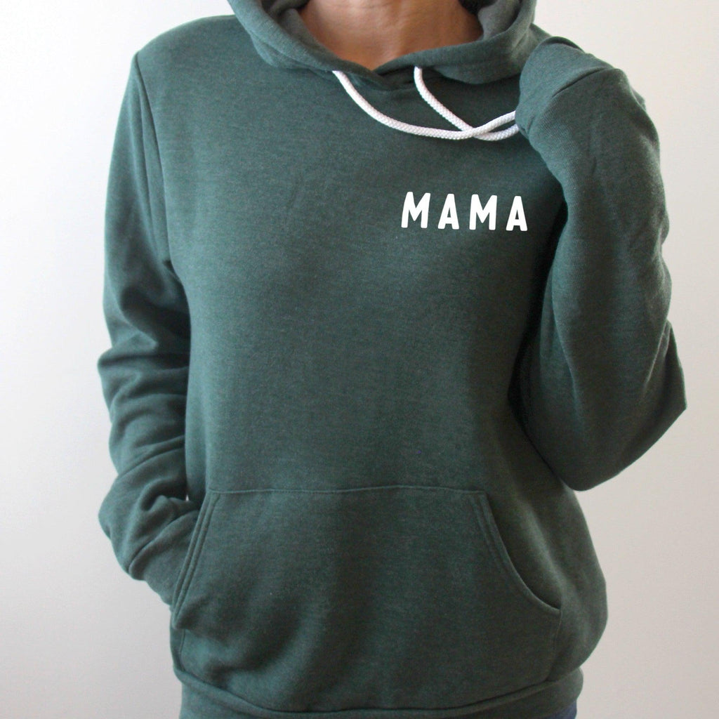 Mama Sponge Fleece hoodie Sweatshirt (Rounded font Left Chest)