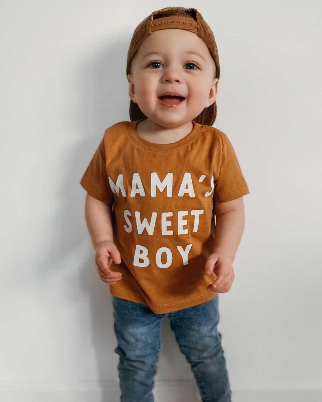 Mama's Sweet Boy Organic Cotton Baby And Kids Tee
