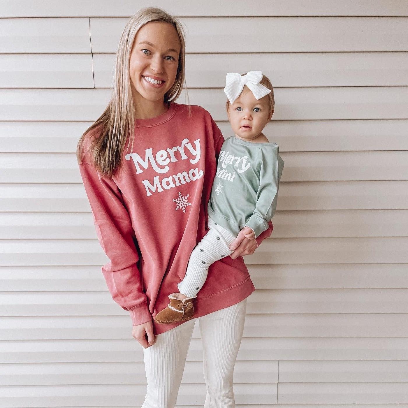 Merry Mama Christmas Garment Dyed Comfort Colors Sweatshirt