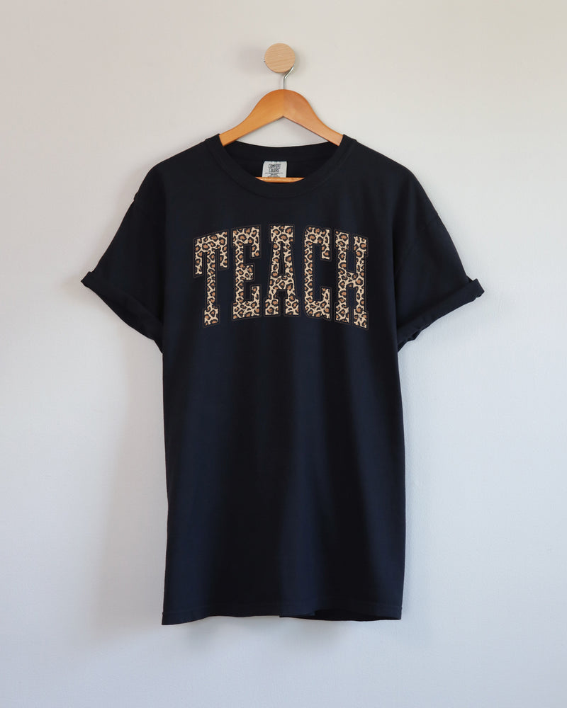 Teach Teacher LEOPARD Comfort Colors Garment-Dyed T-Shirt