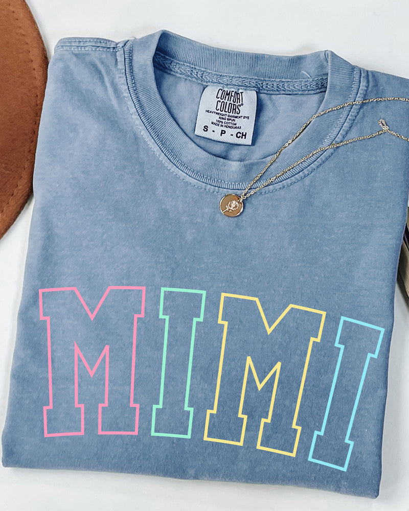 Mimi Grandma Comfort Colors Garment Dyed T Shirt (Outlined color)