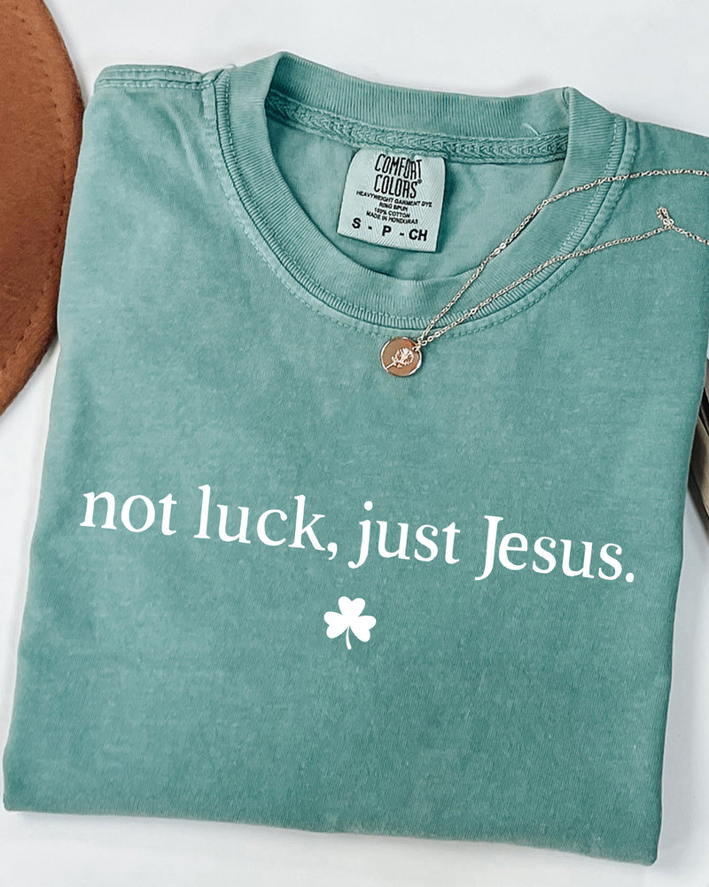 Not Luck, Just Jesus St. Patrick's Day Theme Comfort Colors T Shirt