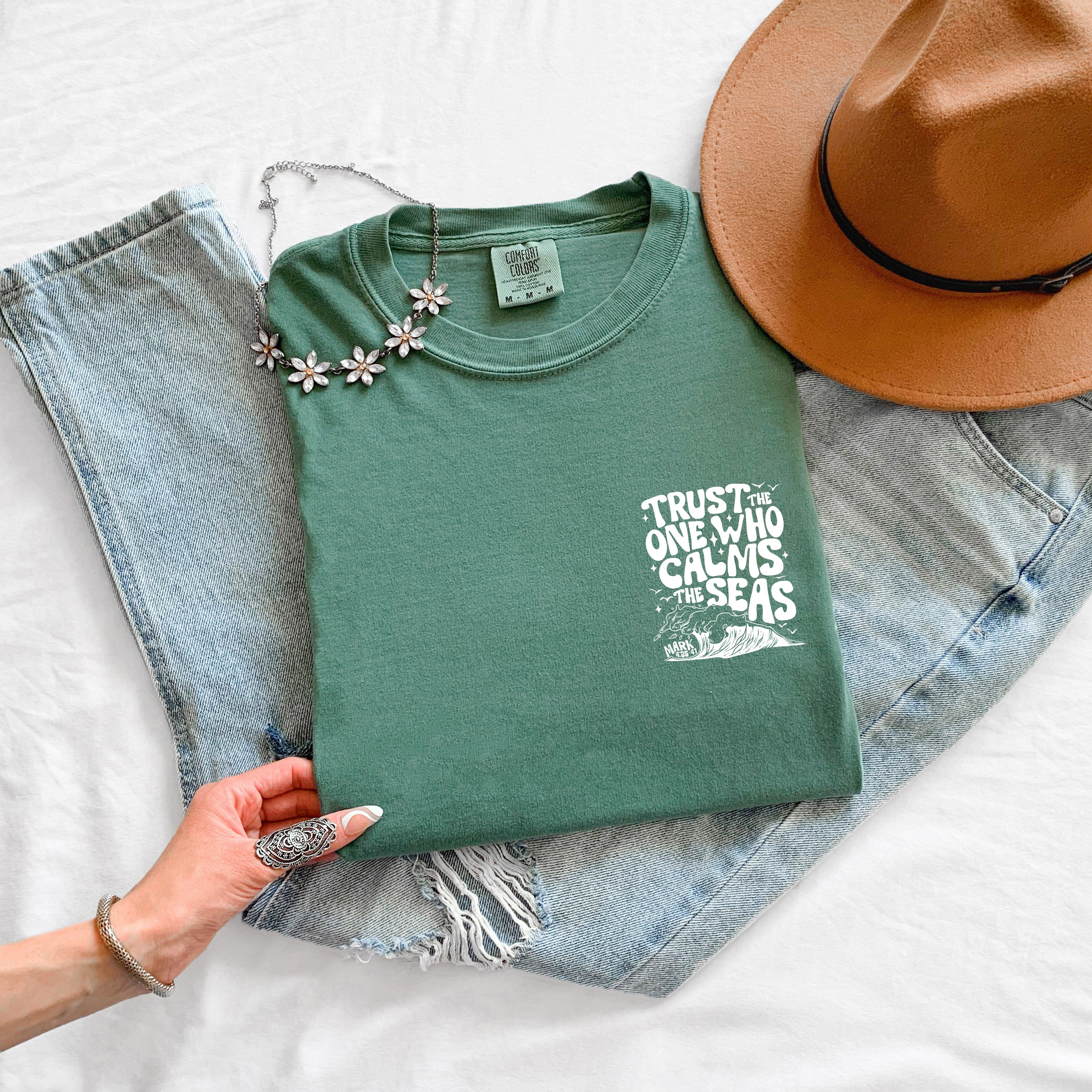 Trust the One Who Calms the Seas (Mark 4:35-41) Vacation Summer Lake Ocean Tees