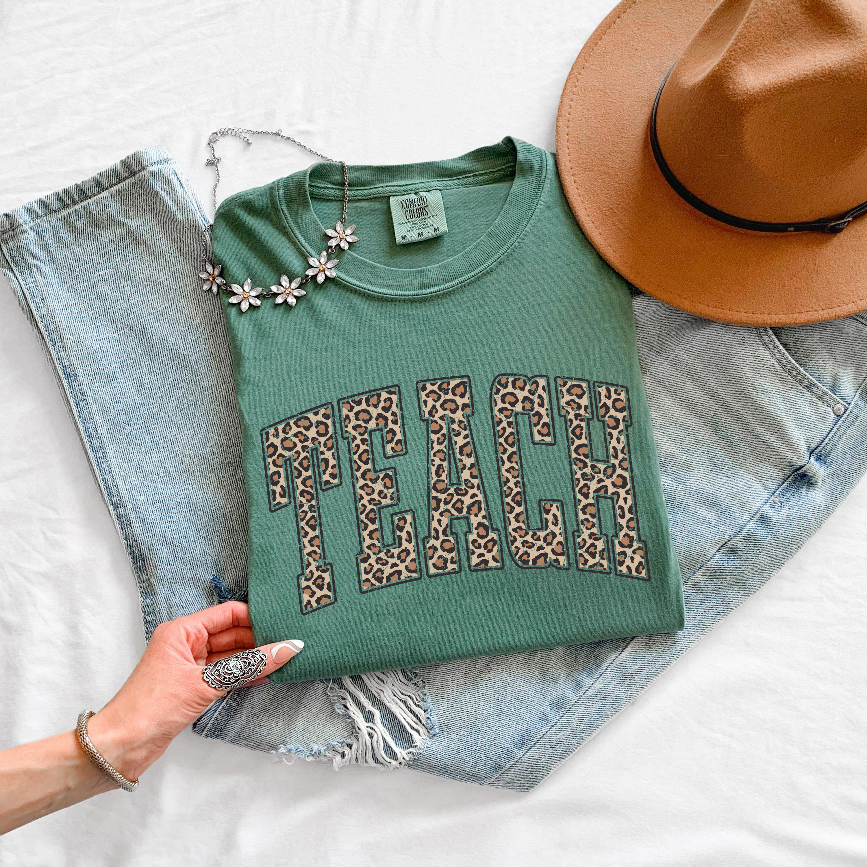 Teach Teacher LEOPARD Comfort Colors Garment-Dyed T-Shirt