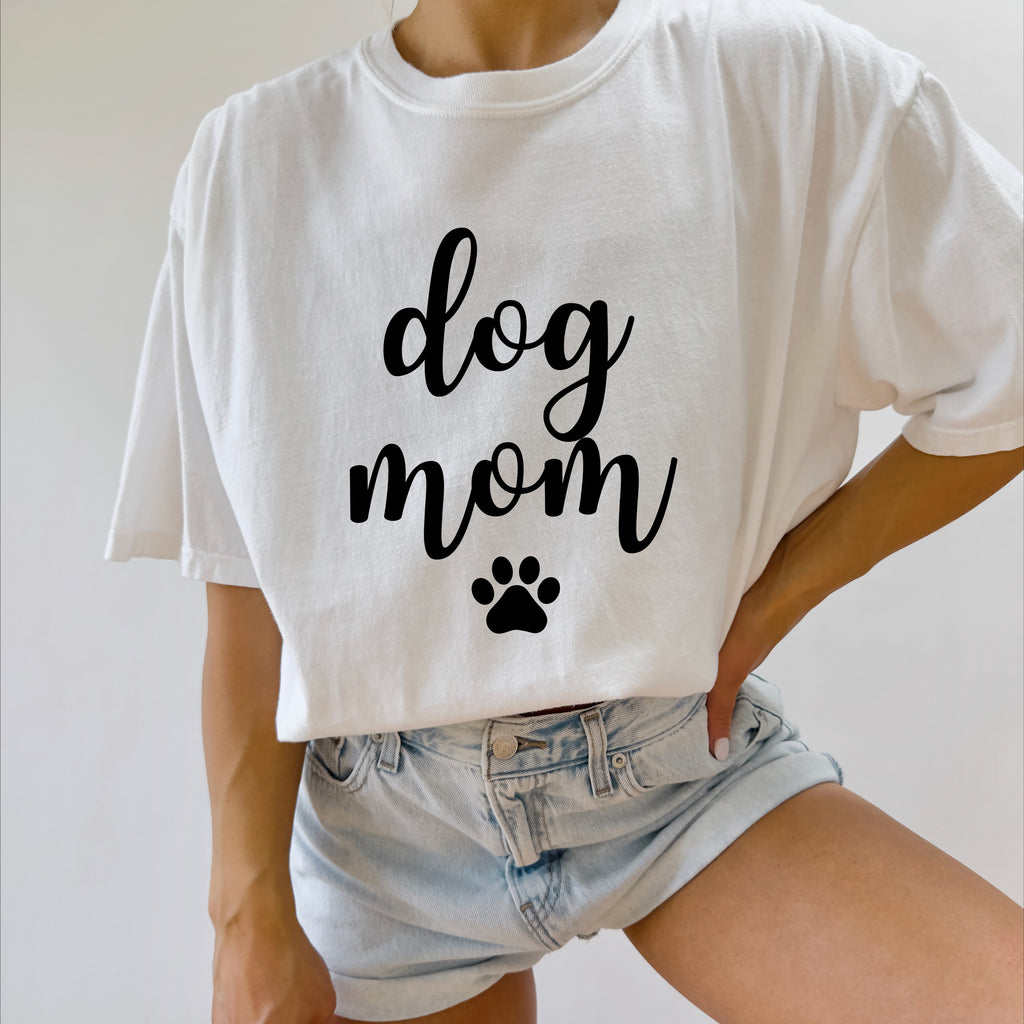 Dog Mom Comfort Colors T Shirt (Joshico Font)