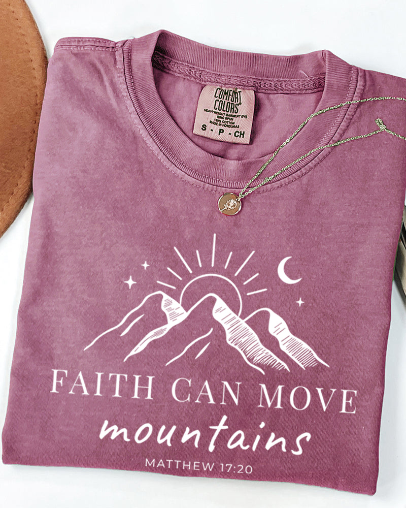 Faith can move mountains Comfort Colors Garment Dyed T Shirt (New)