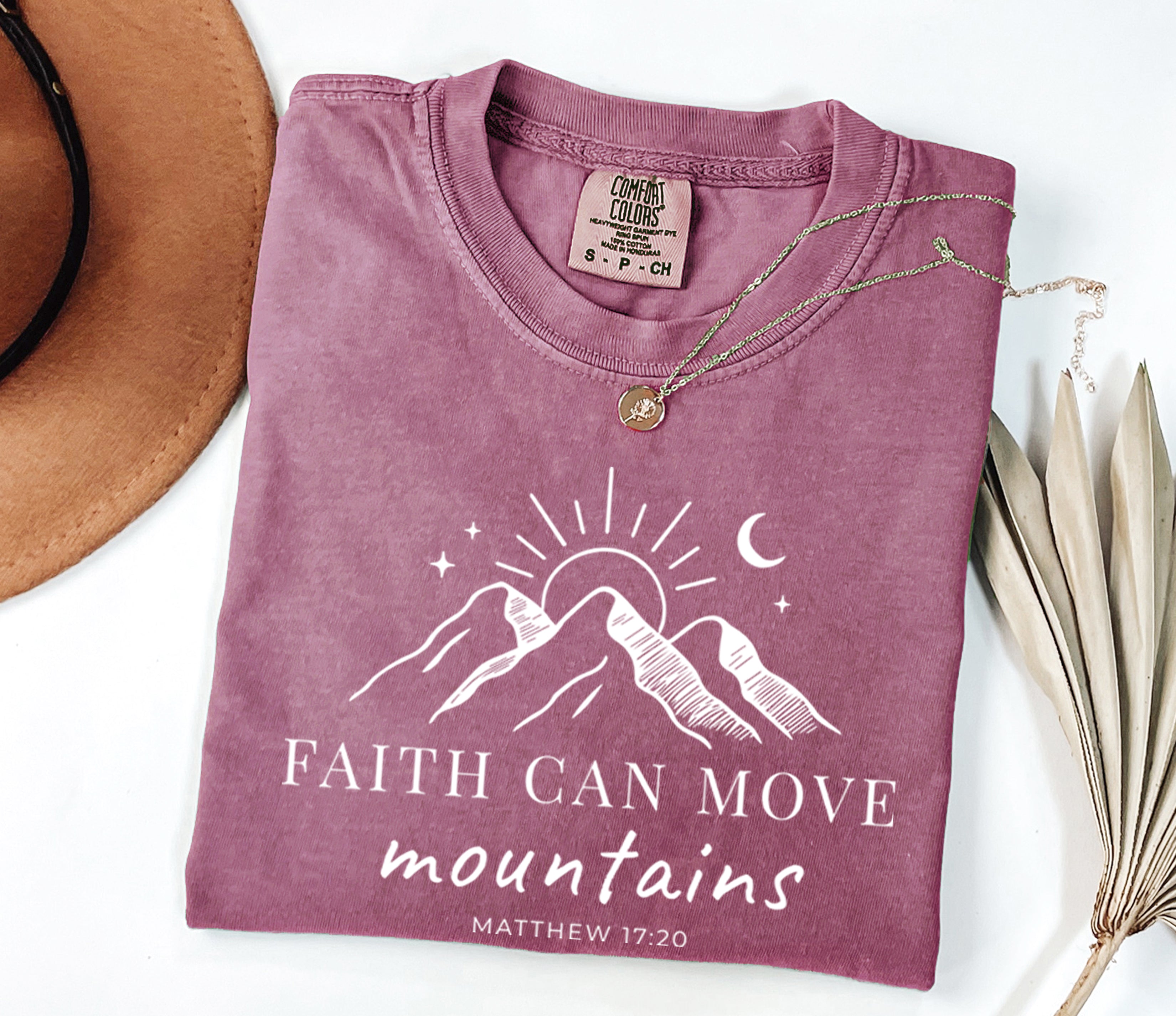 Faith can move mountains Comfort Colors Garment Dyed T Shirt (New)