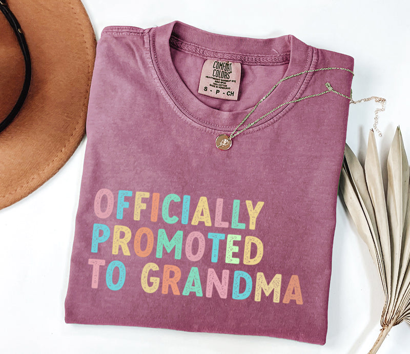 Officially Promoted to Grandma Comfort Colors T Shirt