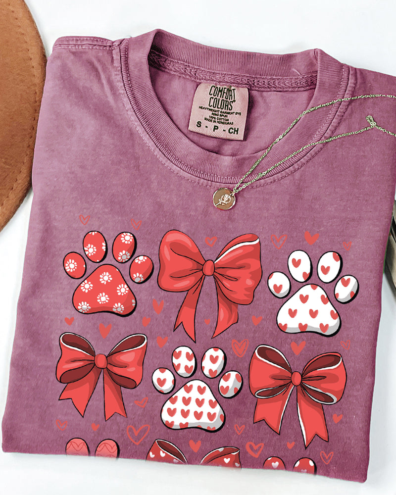 Paw Dog Mom Valentine's day Comfort Colors T Shirt