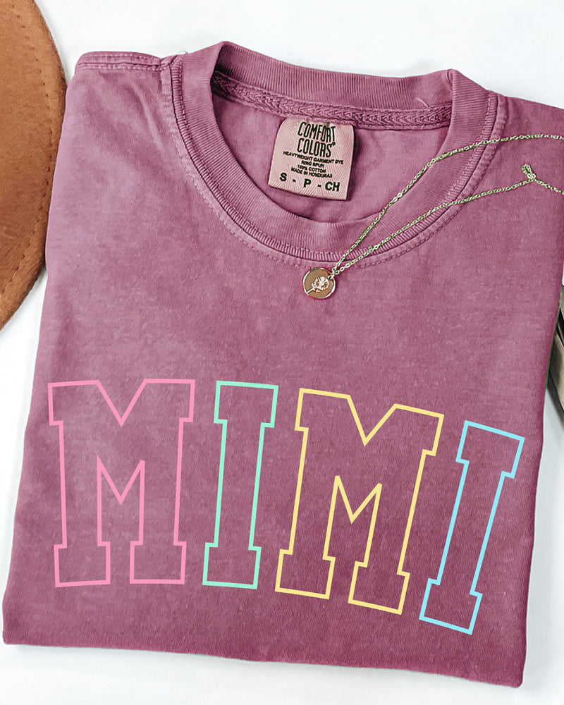 Mimi Grandma Comfort Colors Garment Dyed T Shirt (Outlined color)