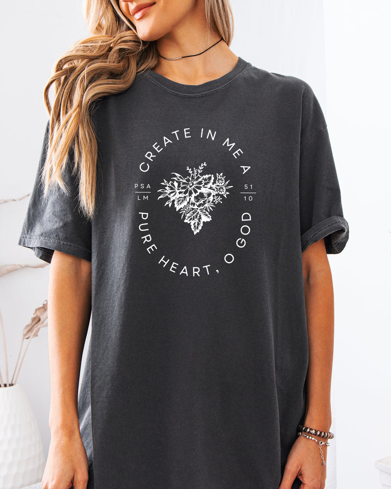 Create in me a clean pure Heart Christian Comfort Colors Garment Dyed T Shirt