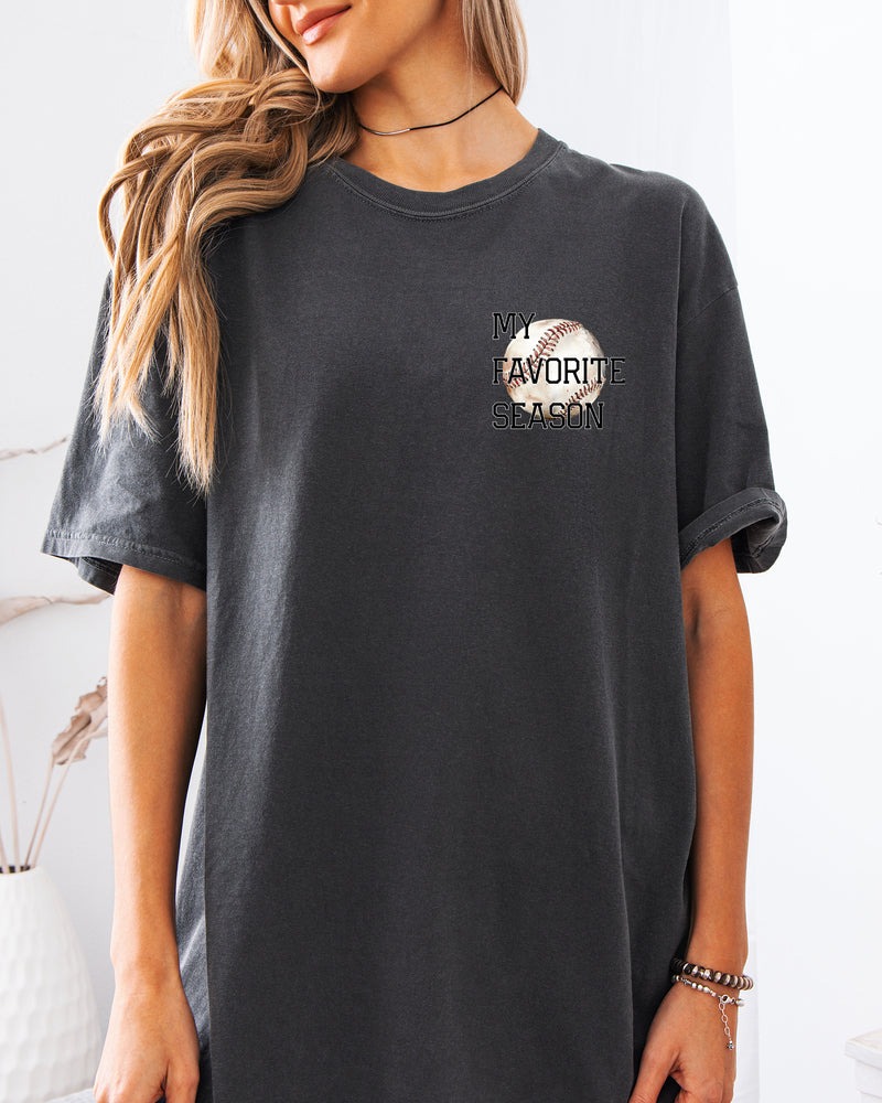 My Favorite Season Game day Baseball Mama Comfort Colors T Shirt