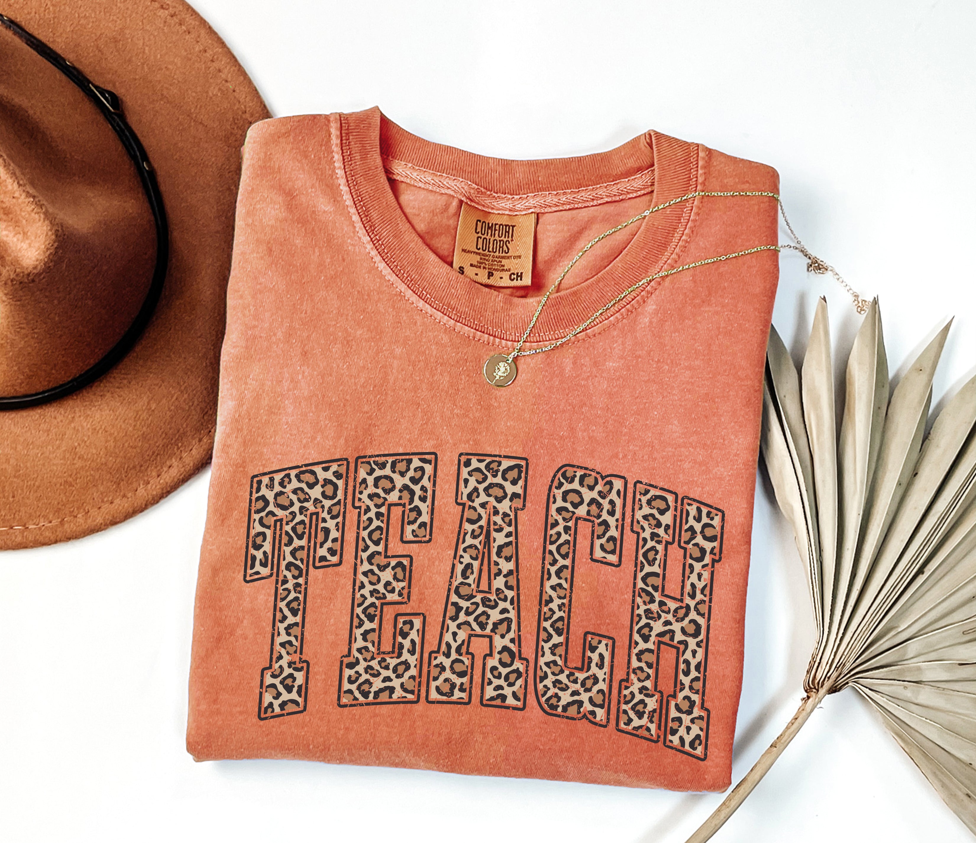 Teach Teacher LEOPARD Comfort Colors Garment-Dyed T-Shirt