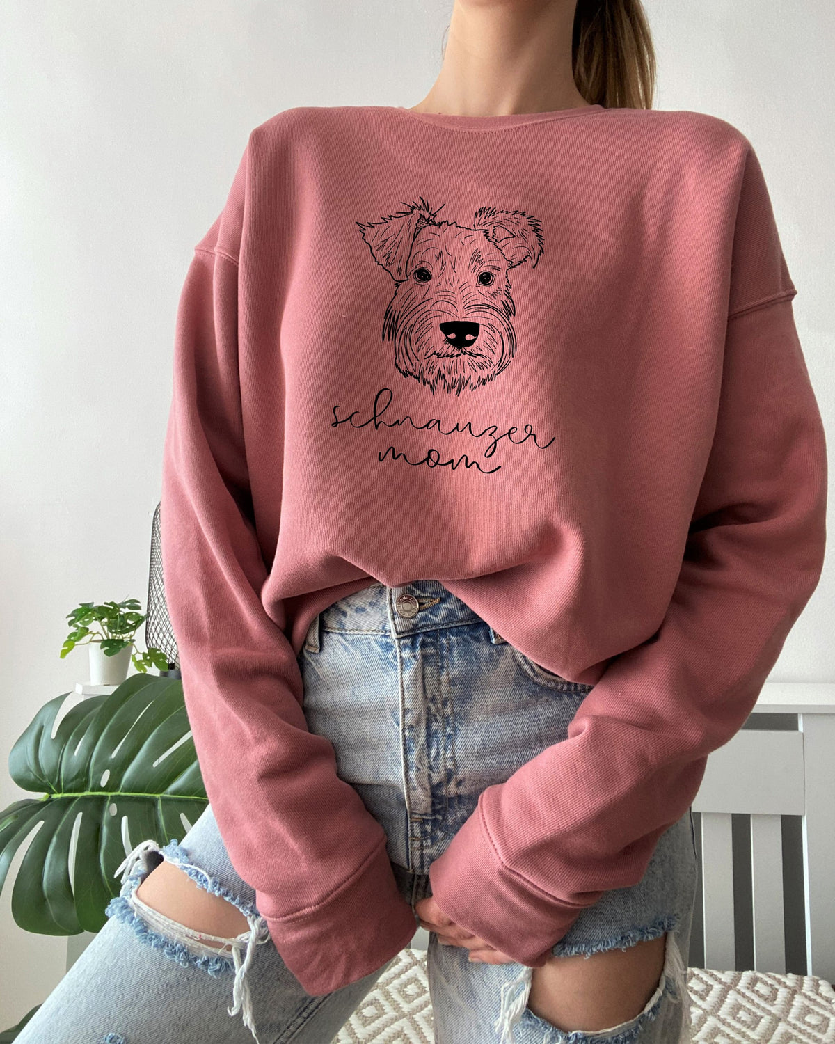 Schnauzer Dog mom Sponge Fleece Sweatshirt