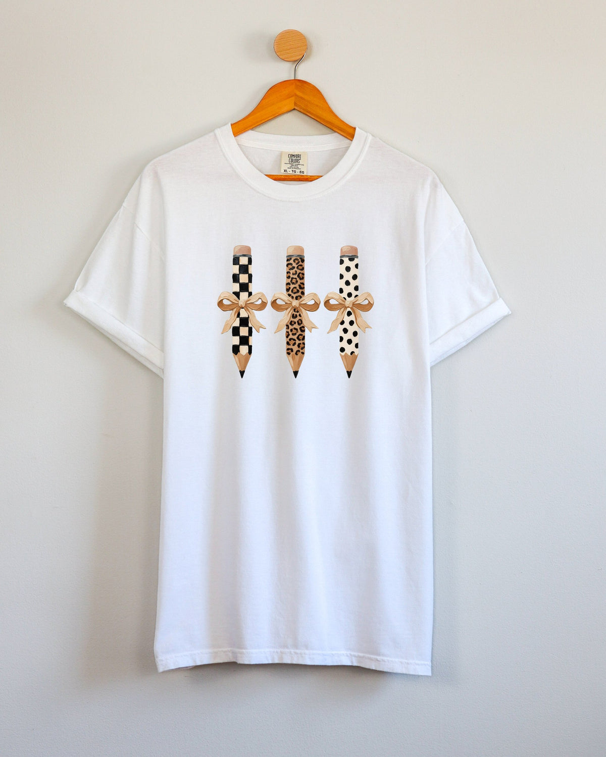Teacher Pencils Plaid Leopard Comfort Colors T-Shirt, Back To School Gift