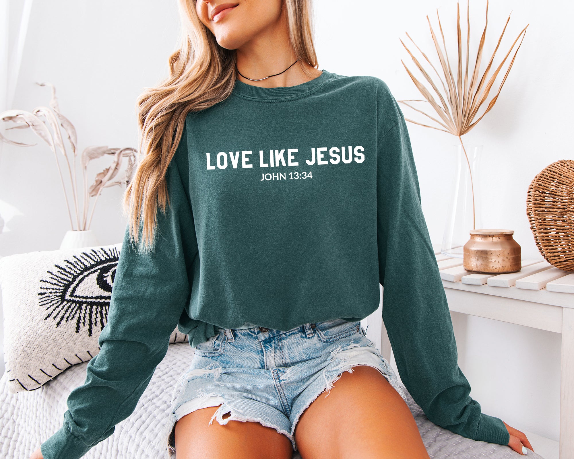 Comfort Colors Love Like Jesus Christian Long Sleeve Shirt