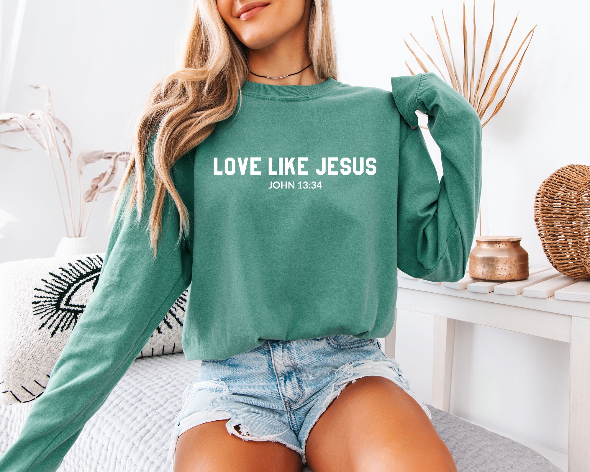 Comfort Colors Love Like Jesus Christian Long Sleeve Shirt