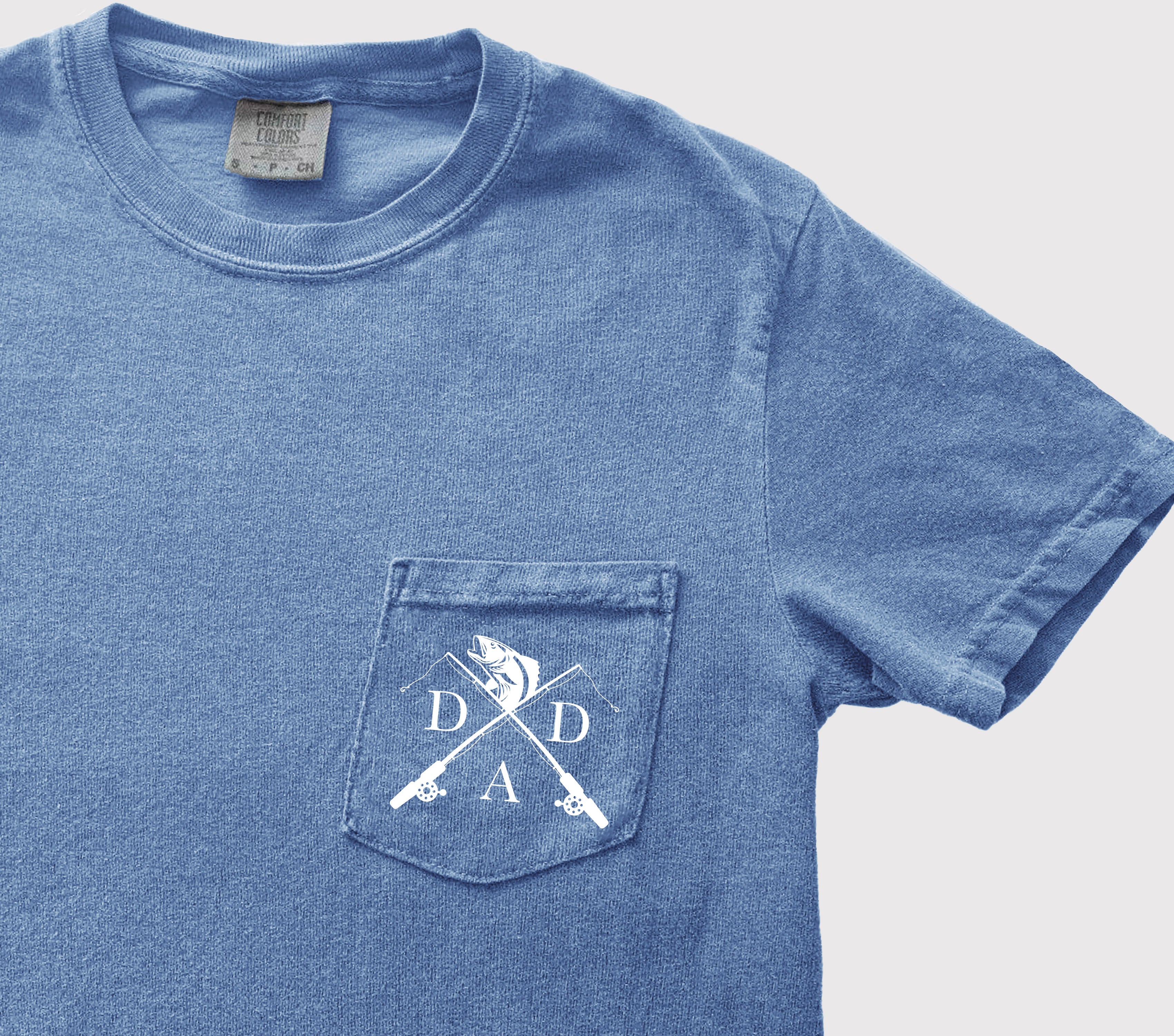Dad Fishing theme Comfort Colors Pocket T Shirt