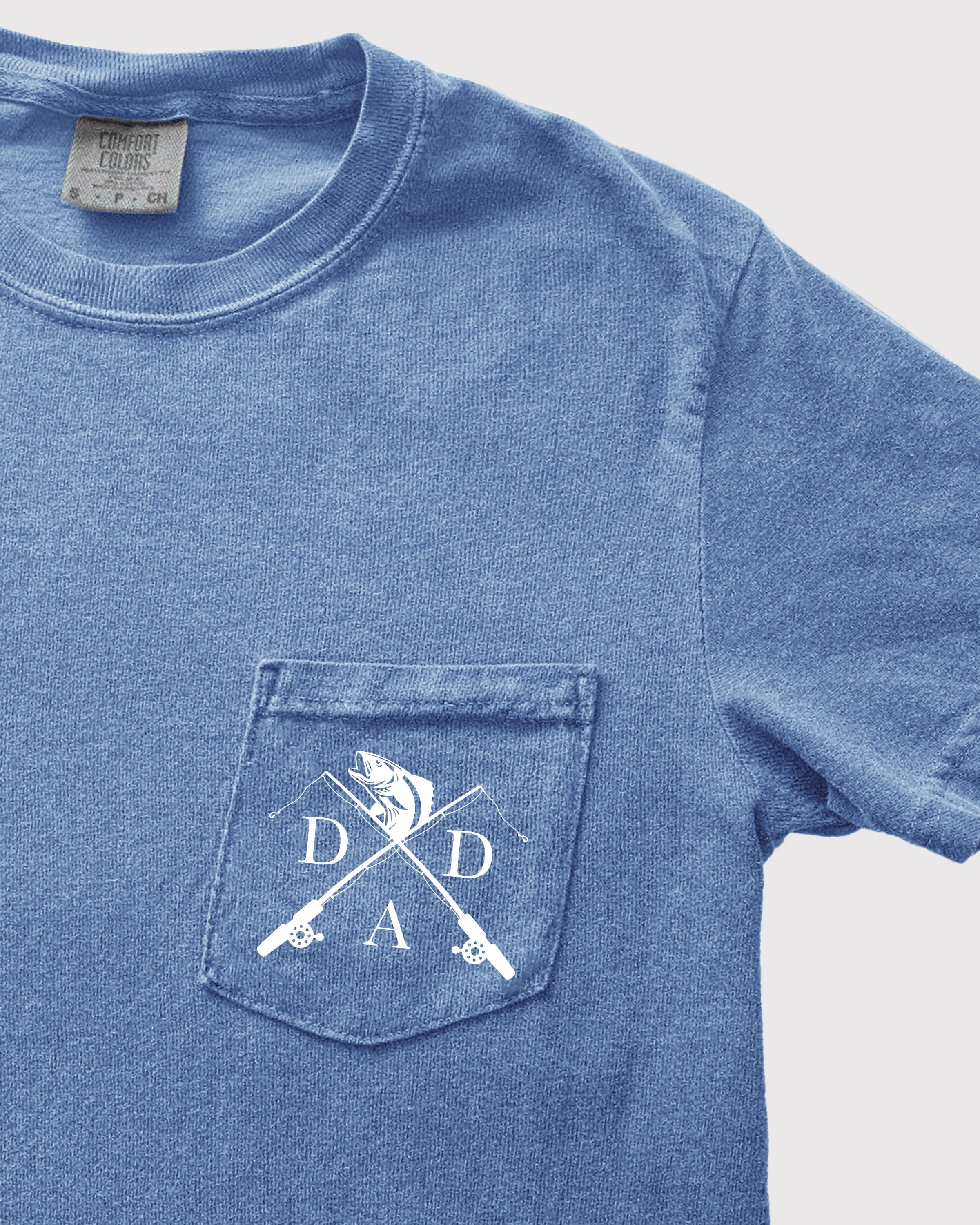 Dad Fishing theme Comfort Colors Pocket T Shirt