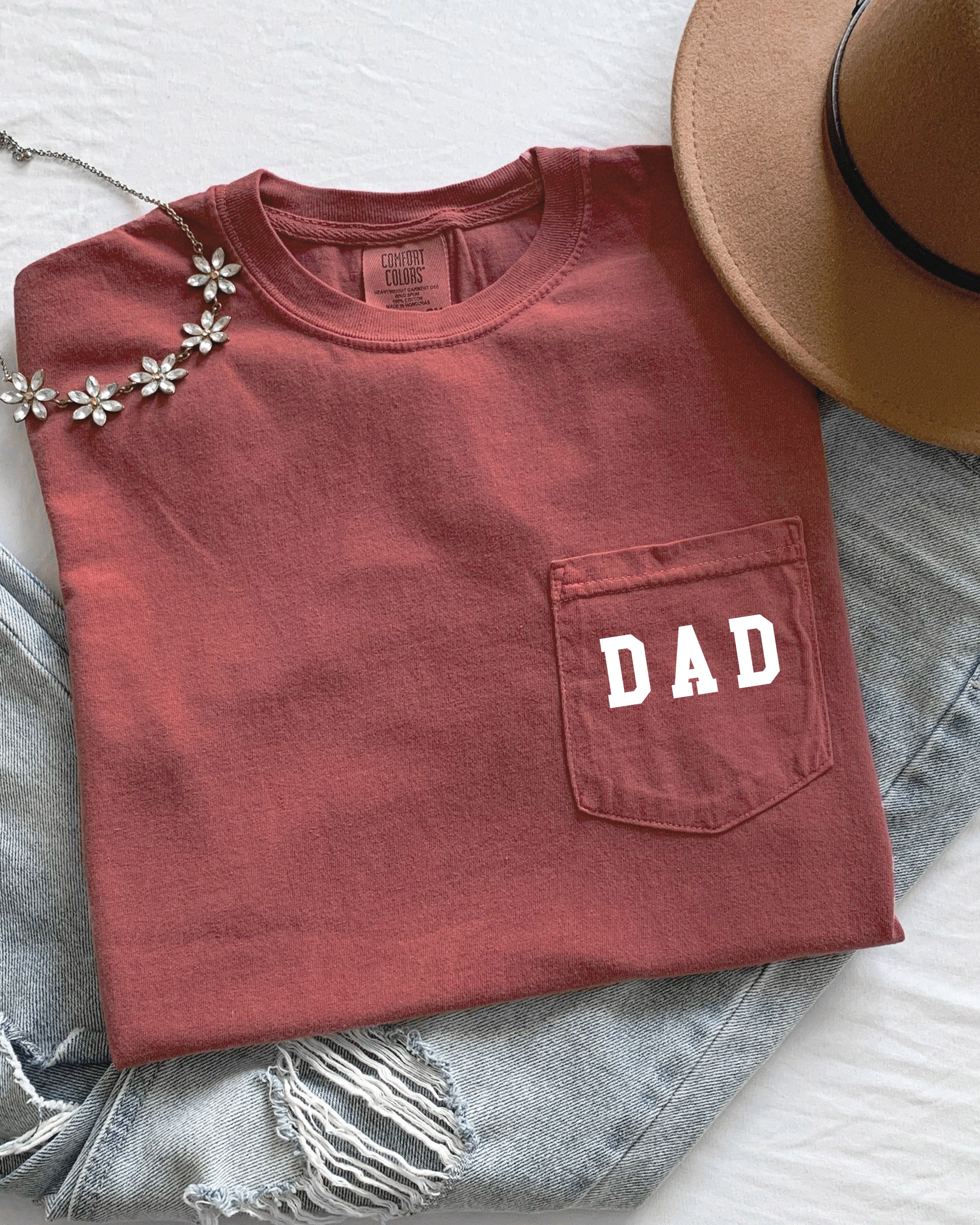 Dad Comfort Colors Pocket T Shirt (block font)
