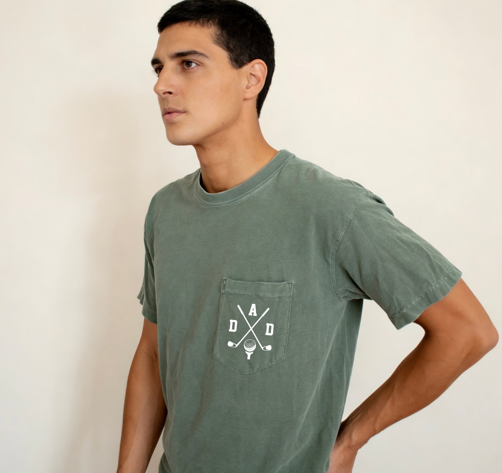 Dad golf theme Comfort Colors Pocket T Shirt