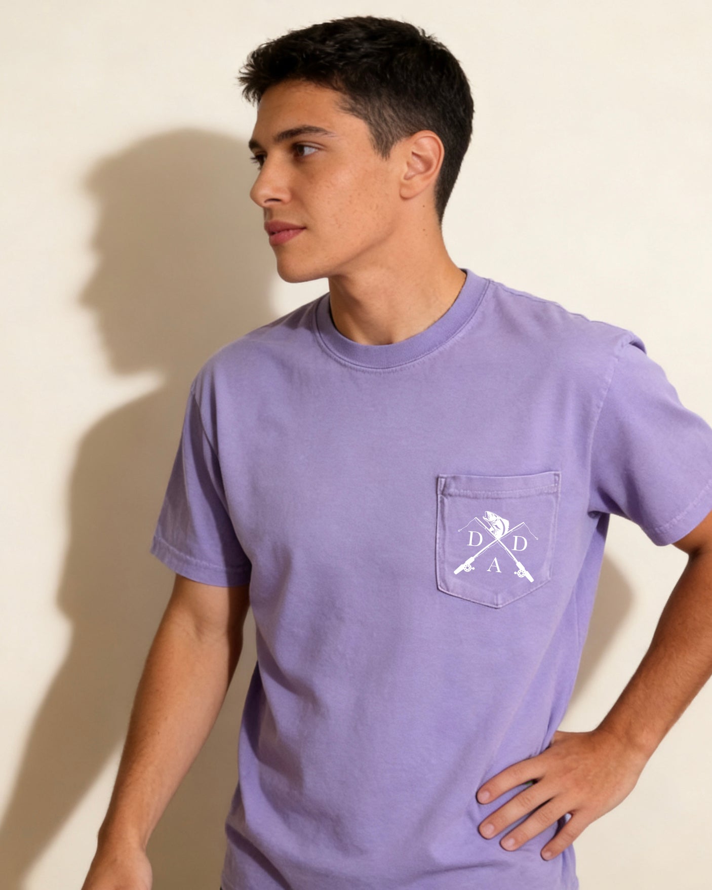 Dad Fishing theme Comfort Colors Pocket T Shirt