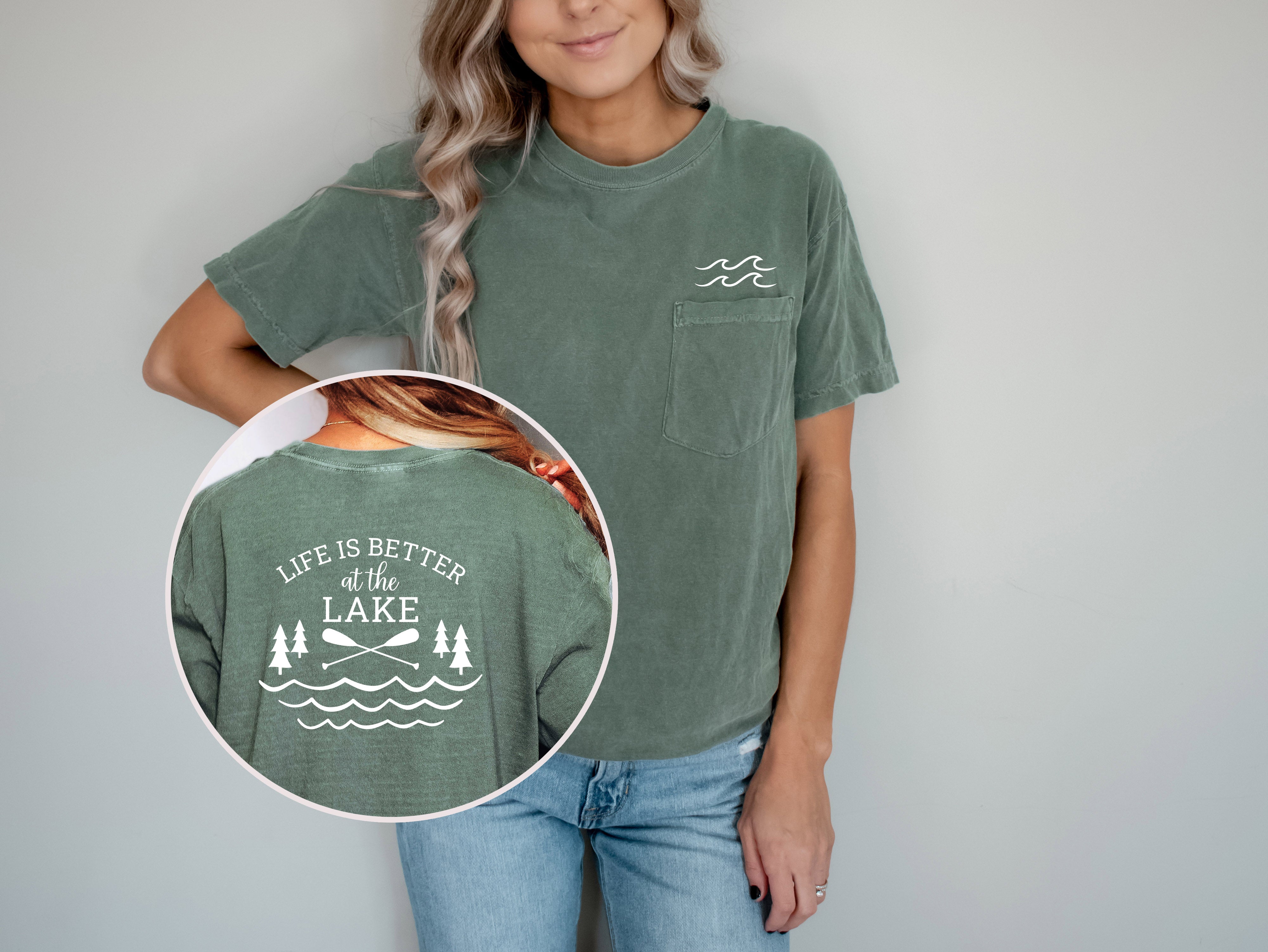 Life is better at the Lake Comfort Colors Pocket T-Shirt – Nature Camping Outdoor Graphic Tee