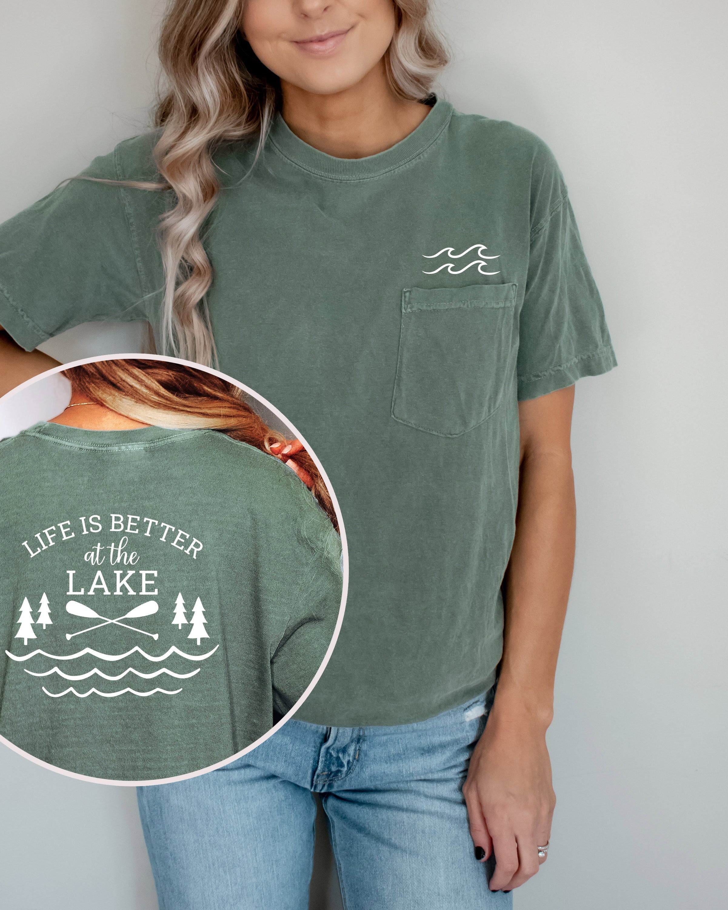 Life is better at the Lake Comfort Colors Pocket T-Shirt – Nature Camping Outdoor Graphic Tee