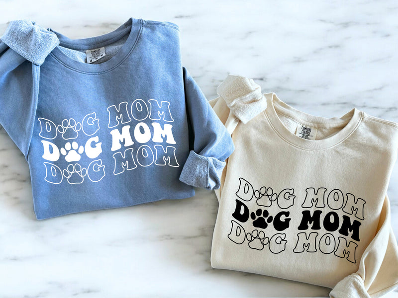 Groovy Dog Mom Garment Dyed Comfort Colors Sweatshirt