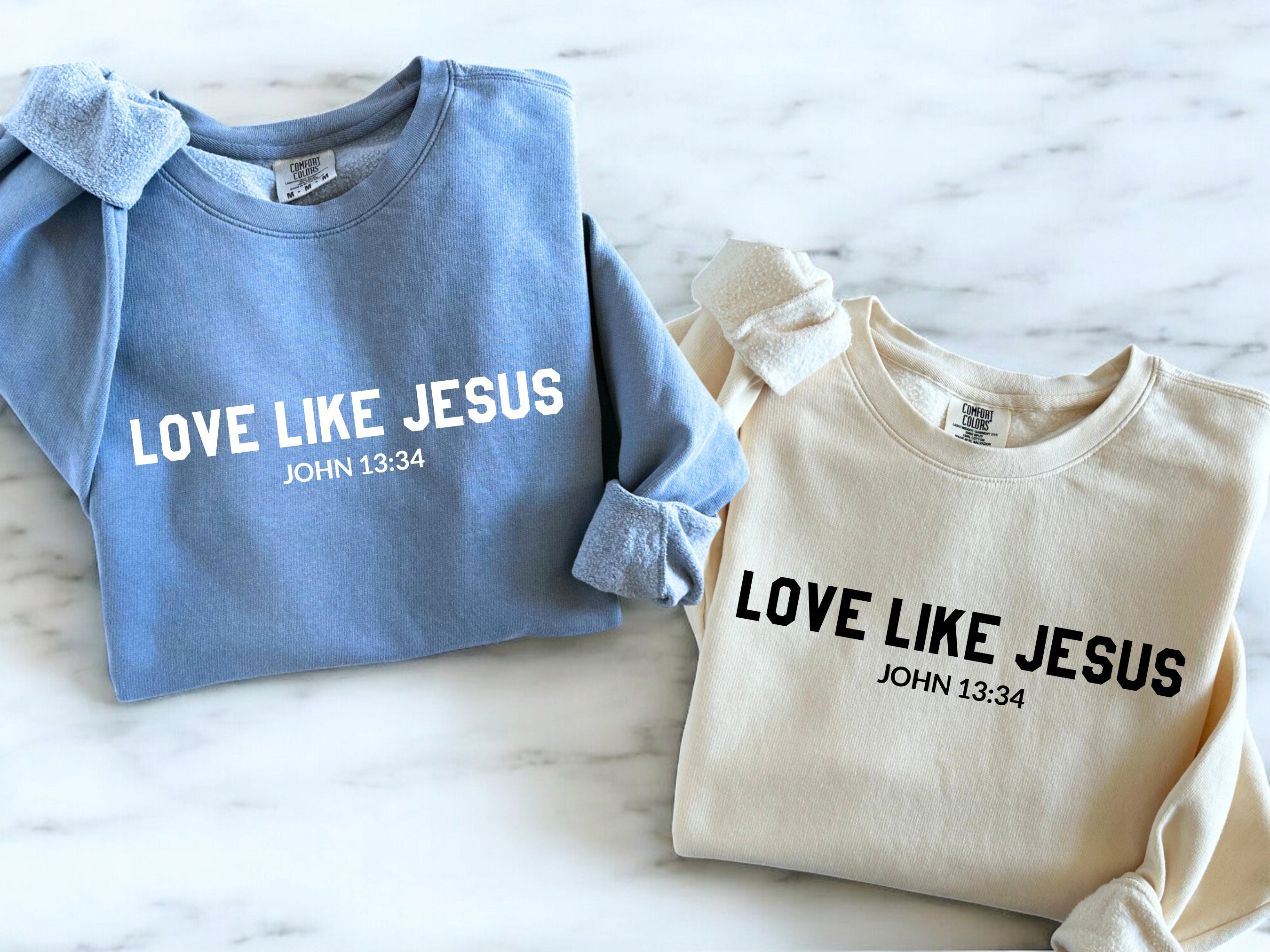 Love Like Jesus Christian Garment Dyed Comfort Colors Sweatshirt