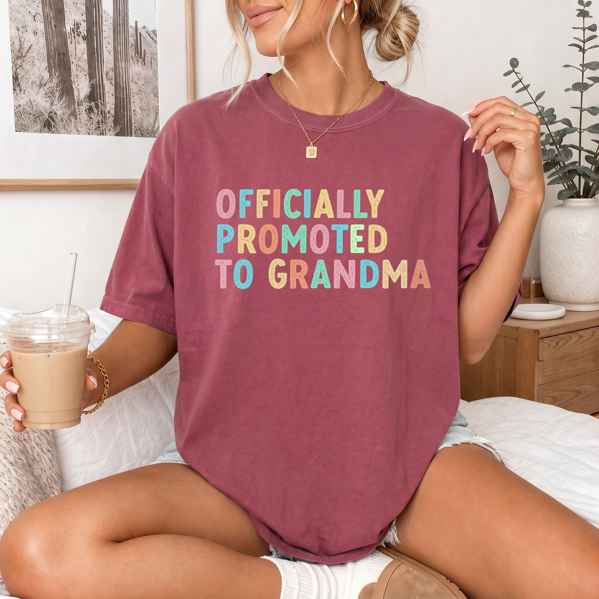 Officially Promoted to Grandma Comfort Colors T Shirt