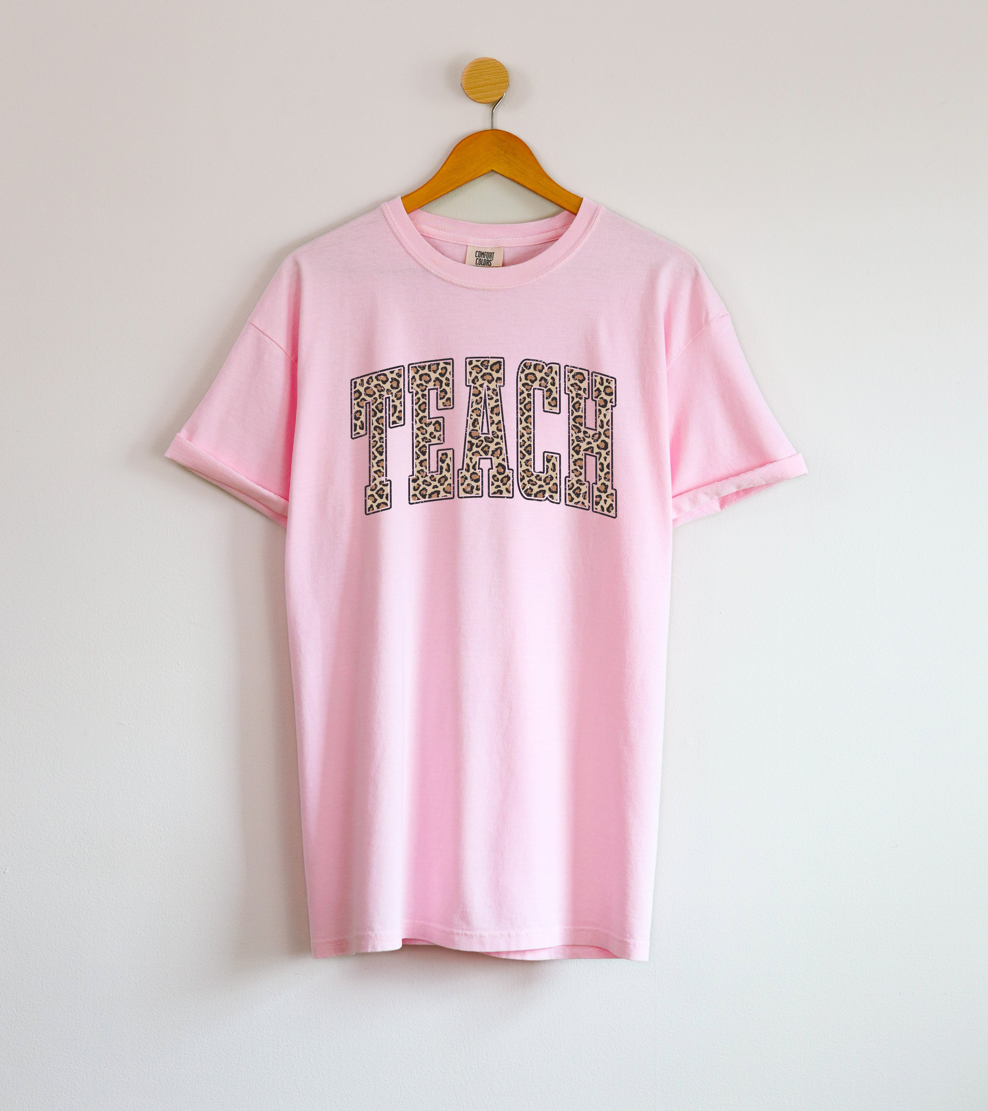 Teach Teacher LEOPARD Comfort Colors Garment-Dyed T-Shirt