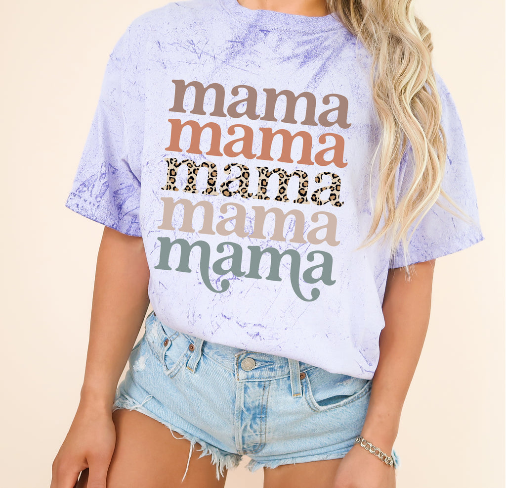 Mama Leopard Comfort Colors T Shirt