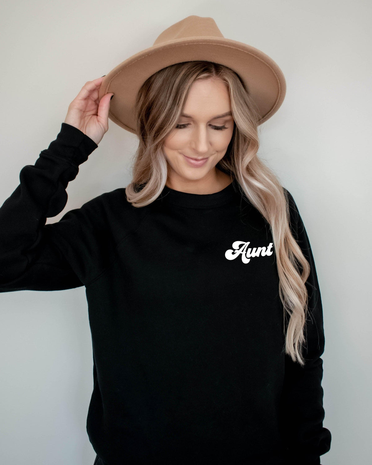 Aunt Groovy Sponge Fleece Crewneck Sweatshirt (Left Chest)