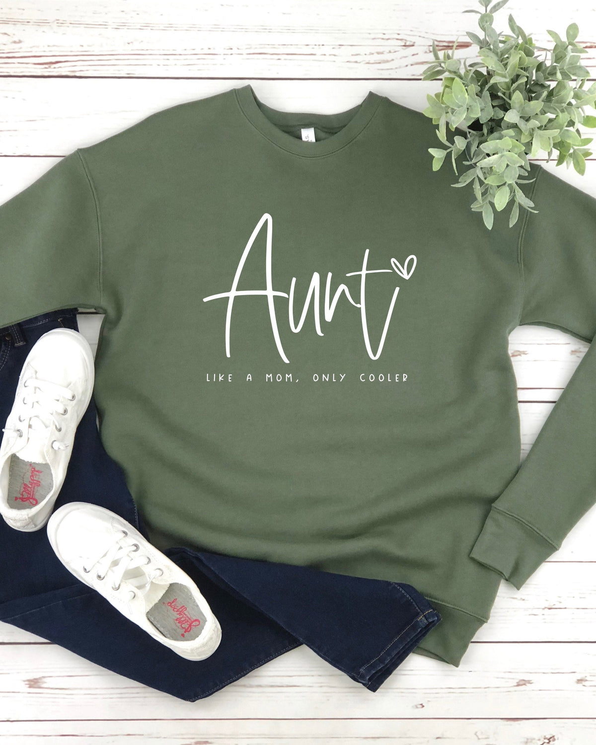 Aunt Like a mom only cooler Sponge Fleece Crewneck Sweatshirt