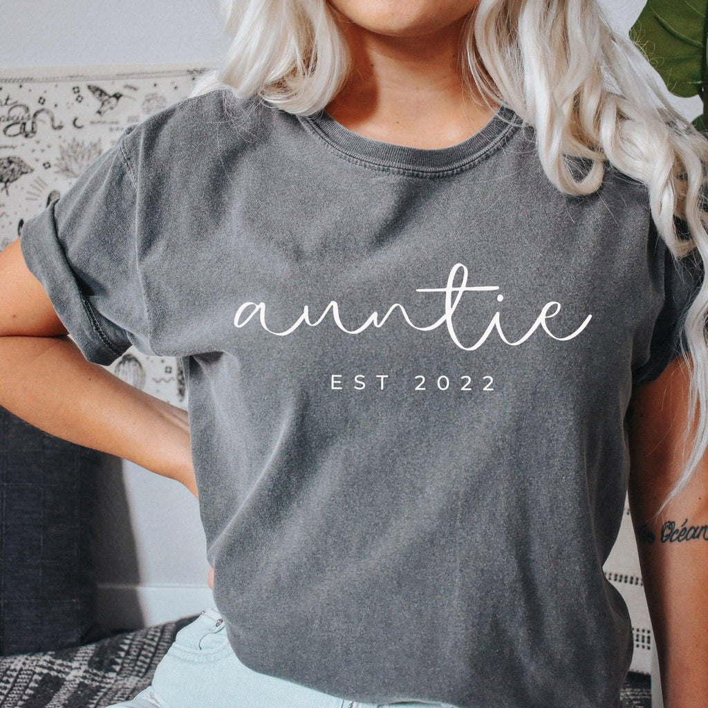 Auntie Custom Est 2023 Comfort Colors T Shirt