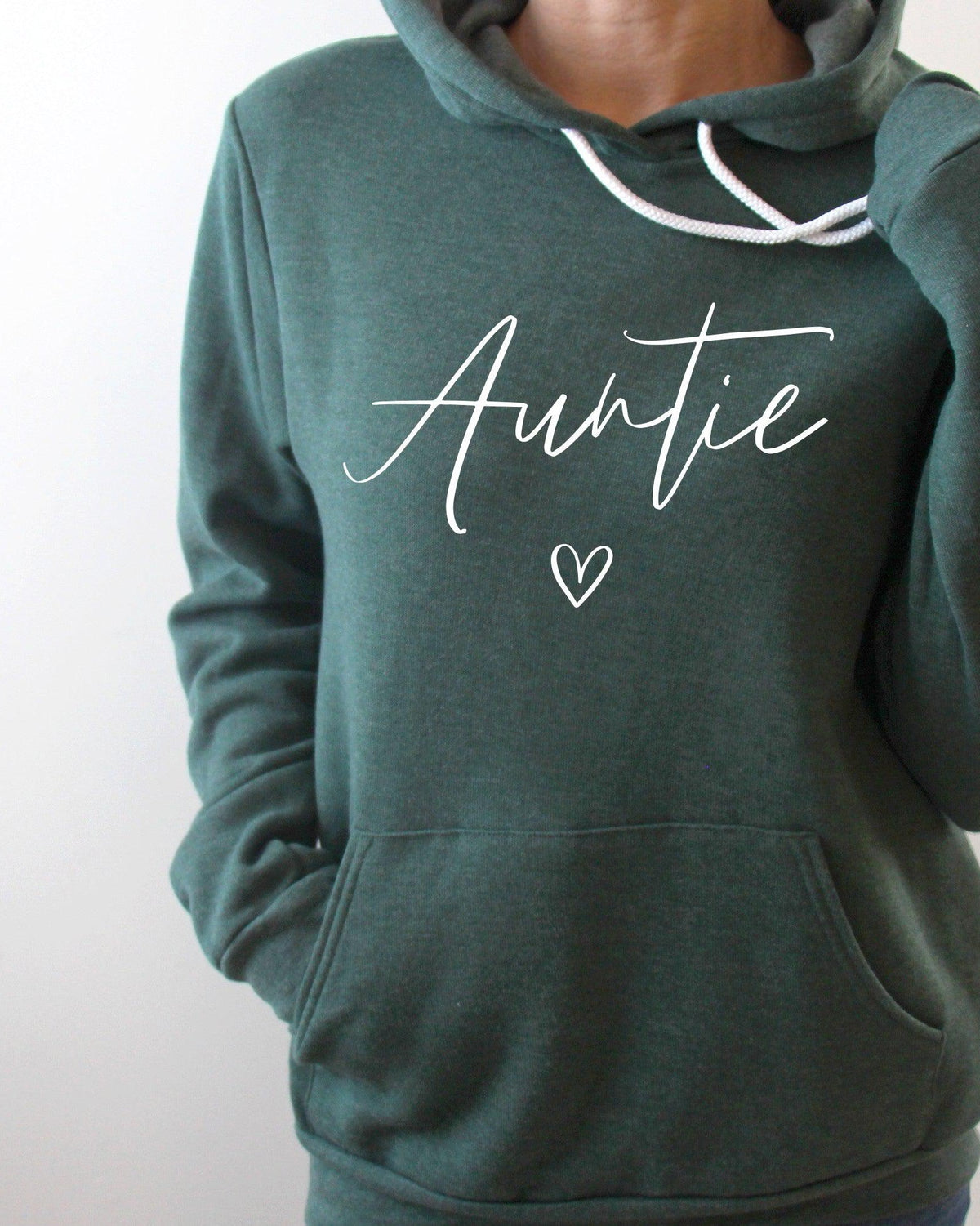 Auntie Sponge Fleece hoodie Sweatshirt (Heart Underneath)