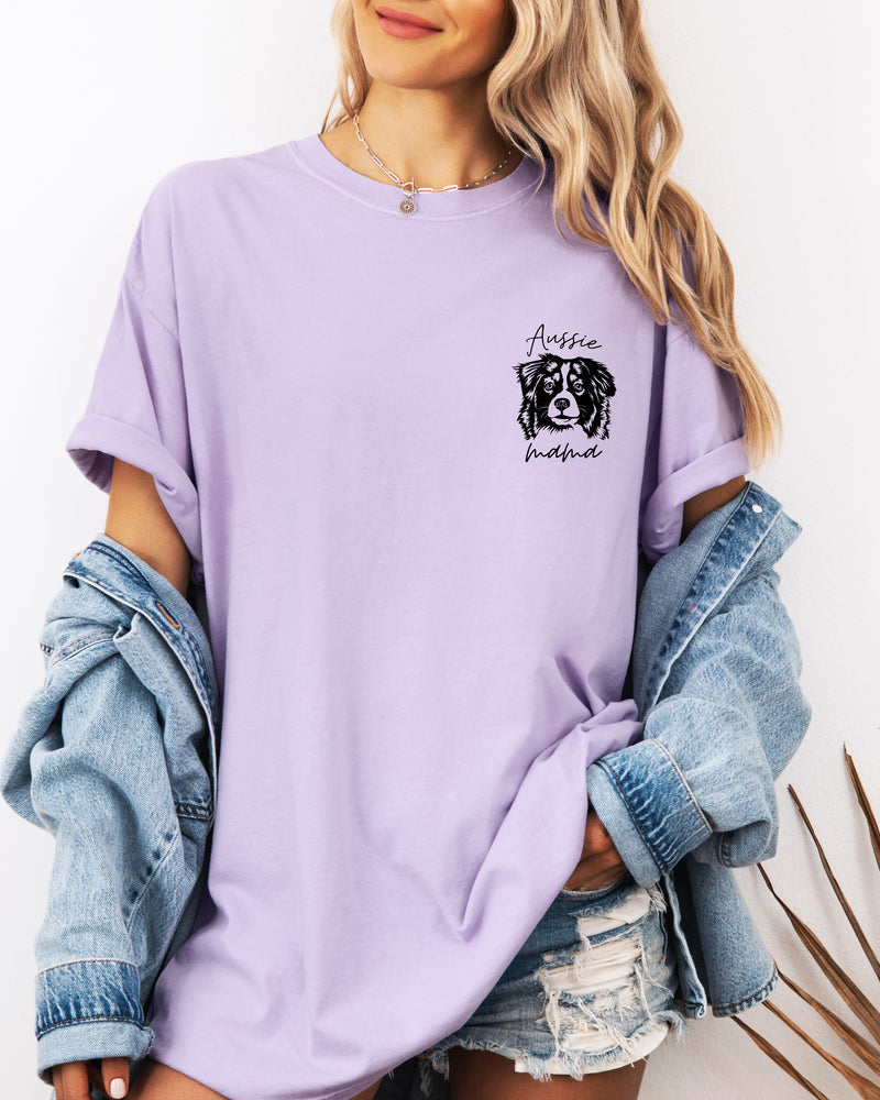 Aussie Australian Shepherd Dog Mom Comfort Colors T Shirt