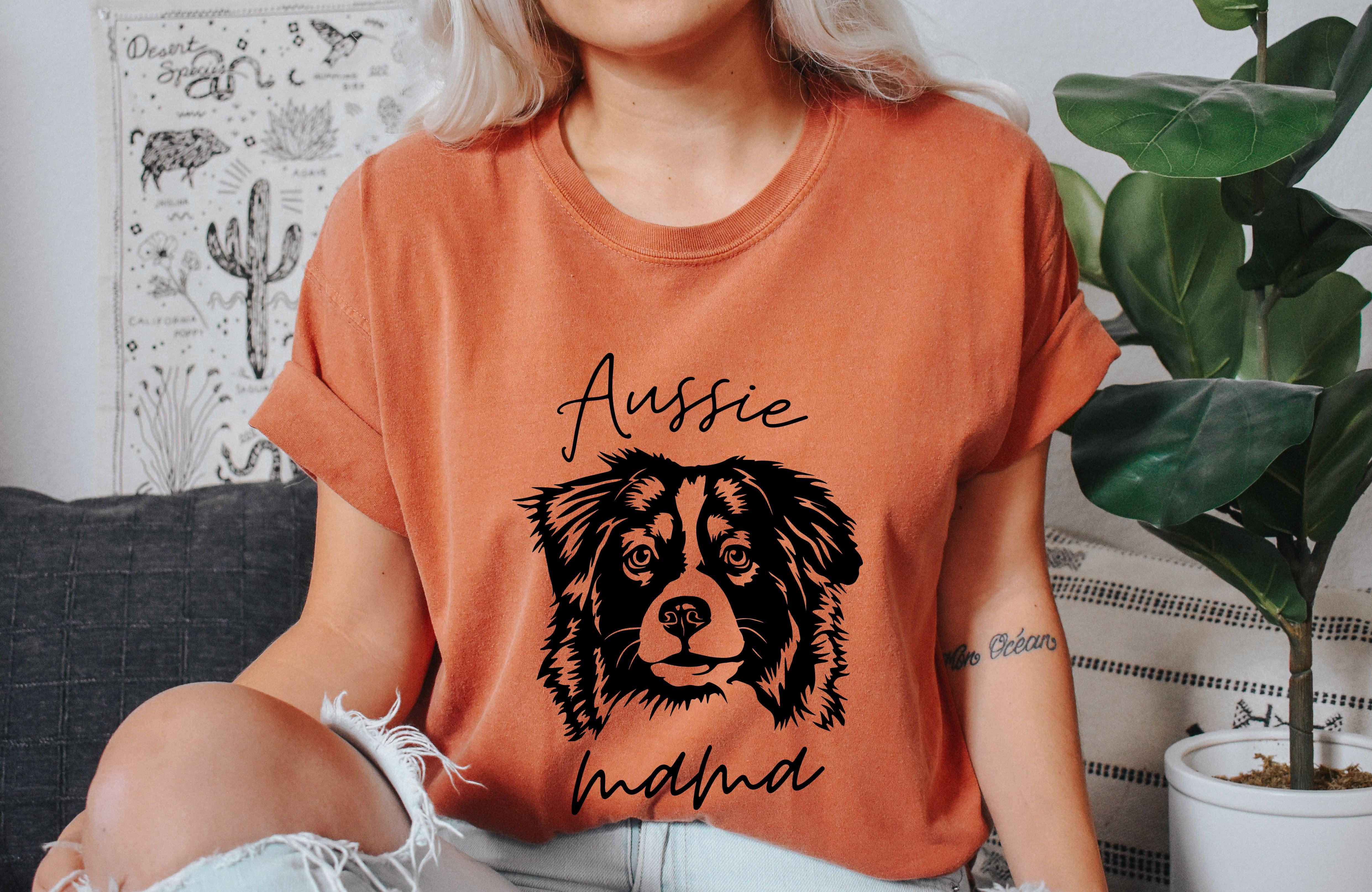 Australian Shepherd Mama Comfort Colors T Shirt (Center)