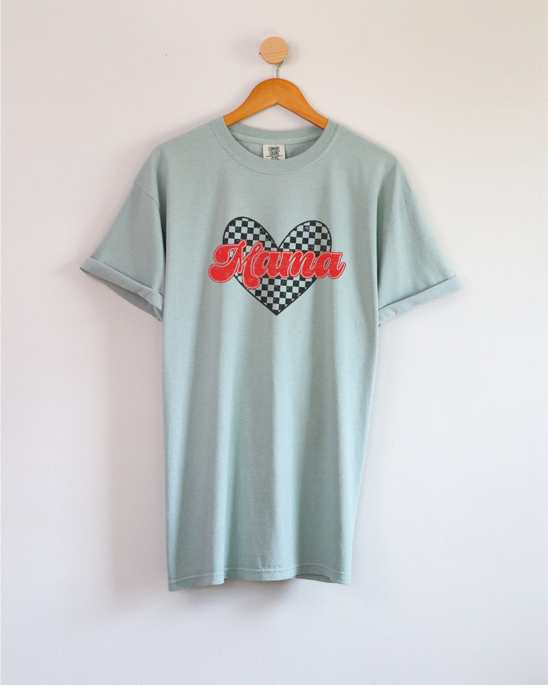 Mama Love Comfort Colors T Shirt (Checkered)