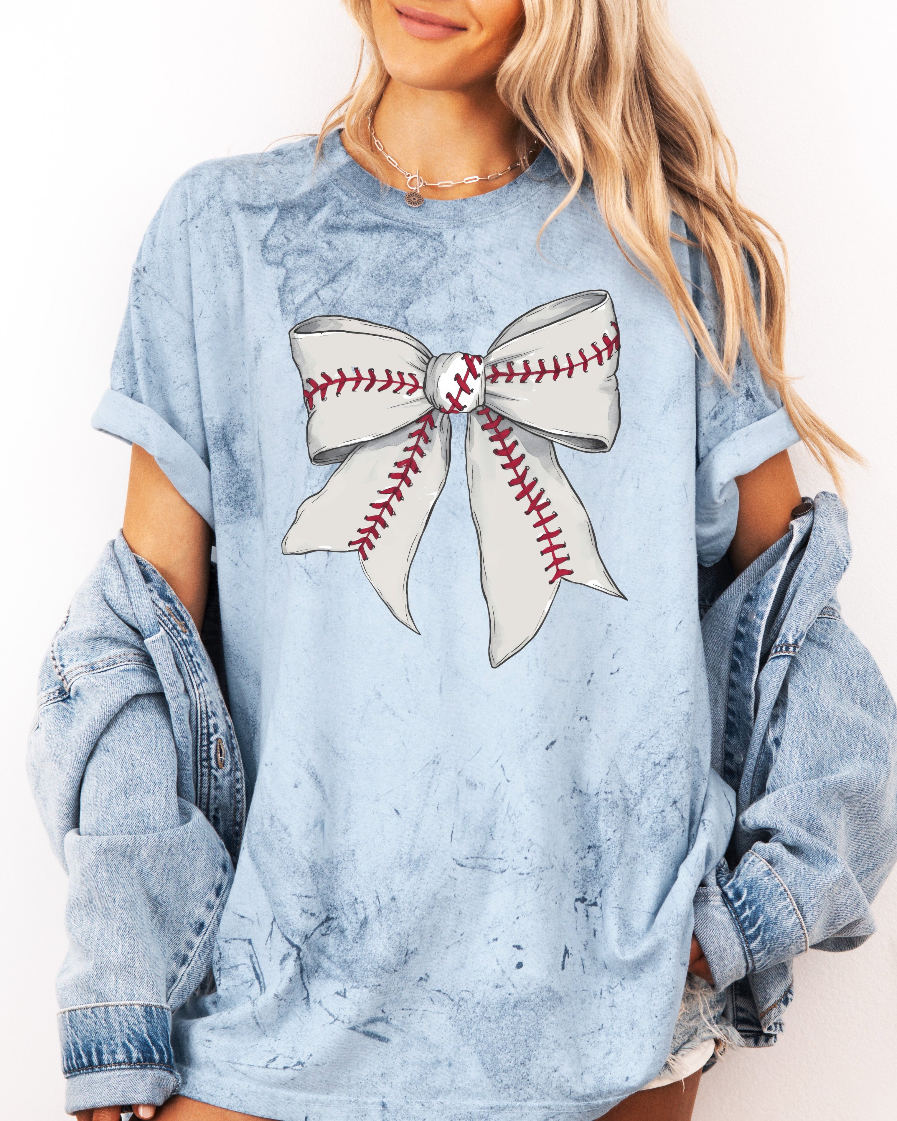 Baseball Lover Mom Game Day Comfort Colors Graphic Tees (Ribbon)